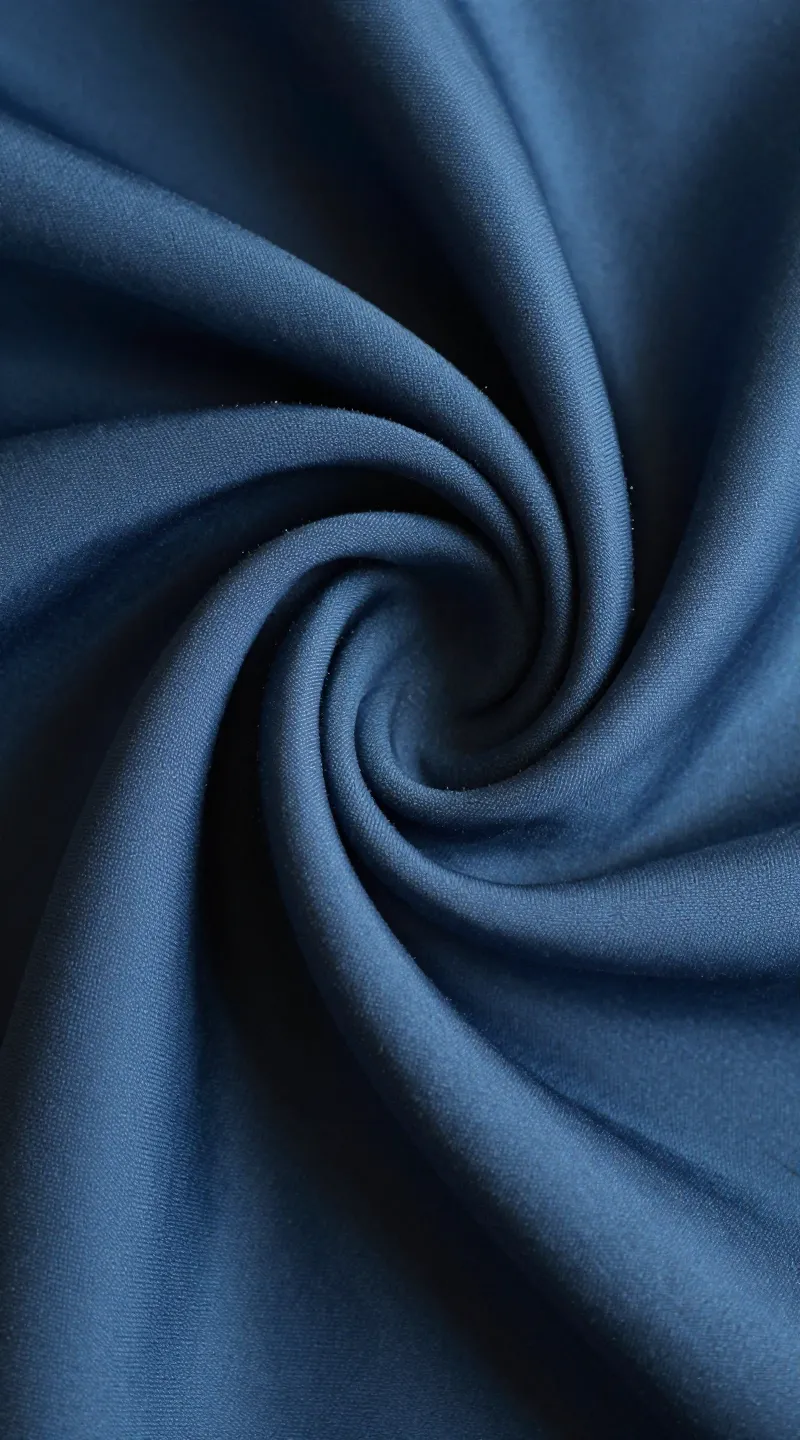 **Macro shot of dusty blue silk scarf folds**