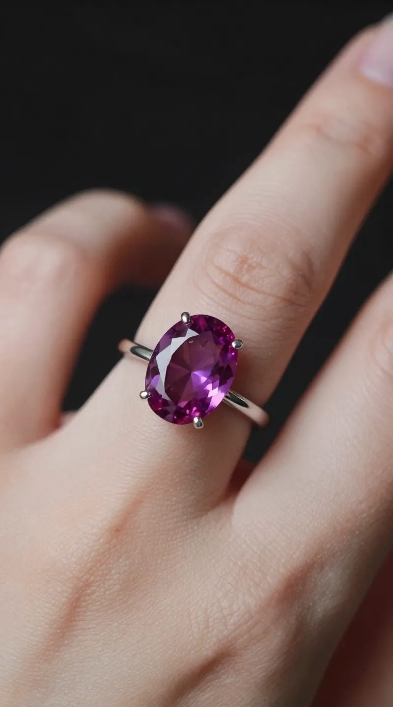 **Closeup of a floral gemstone ring on hand**