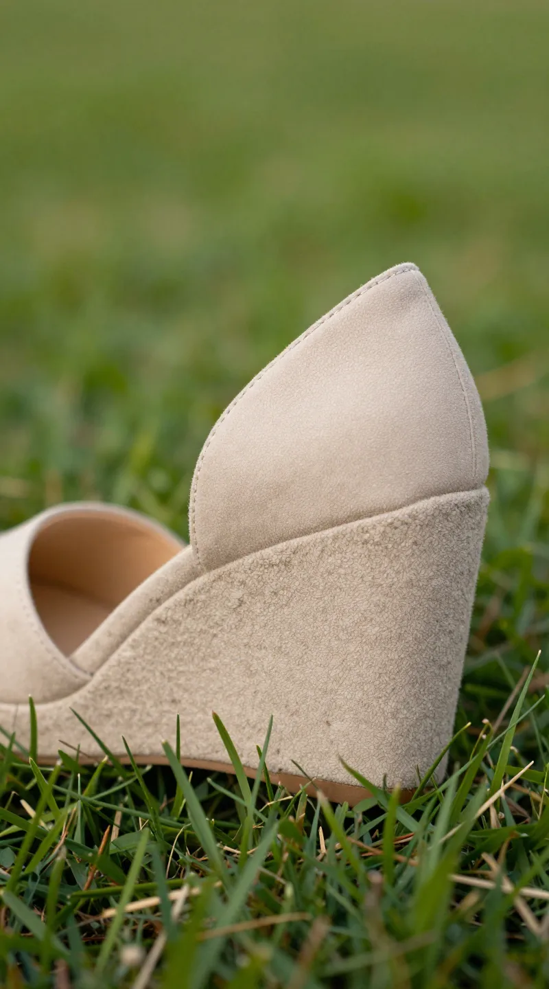 **Chunky beige wedge heel on grassy outdoor surface**  

*(Each prompt focuses on a single accessory, highlights specific details from the article, and suggests a professional closeup shot.)*