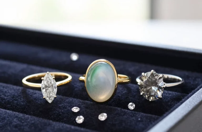Dare to Dazzle Unique Engagement Rings: Marquise, Moss Agate & More