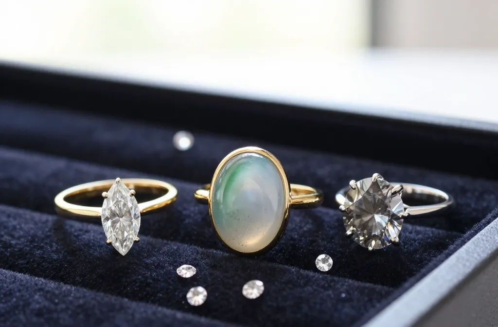 Dare to Dazzle Unique Engagement Rings: Marquise, Moss Agate & More