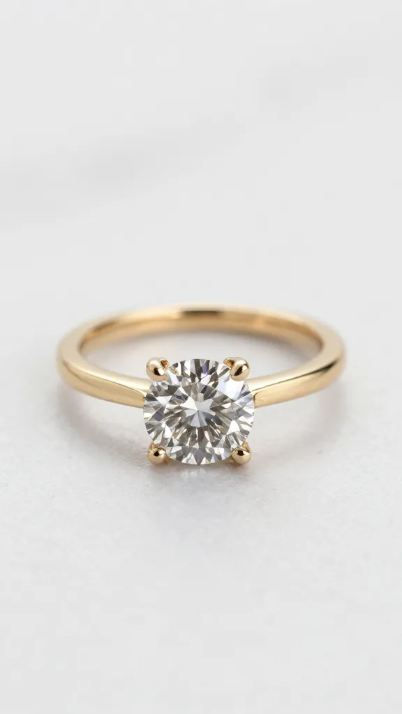 kite-cut salt-and-pepper diamond solitaire, minimalist gold band