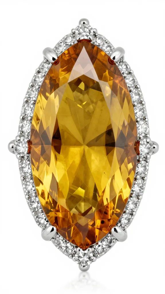 closeup marquise onyx center, diamond accents, deco symmetry