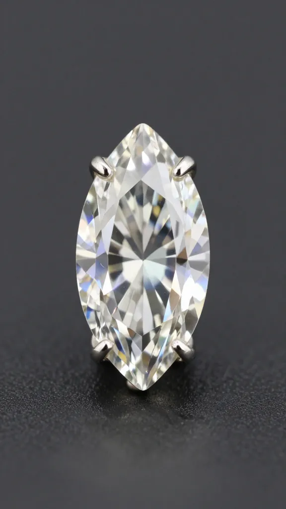 single marquise champagne diamond, kite-set baguettes, milgrain