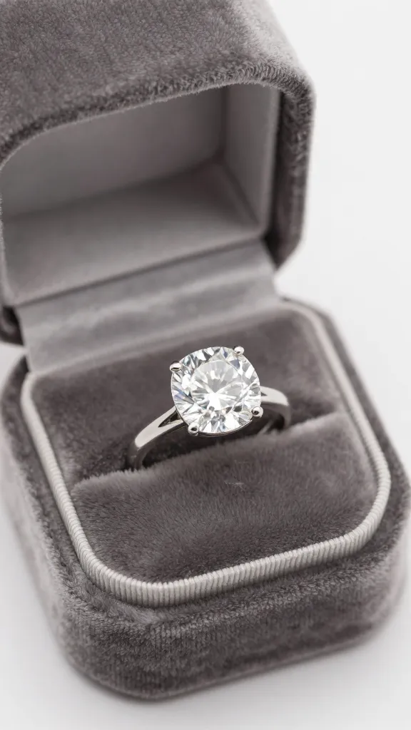 cushion-cut diamond ring on antique velvet ring box
