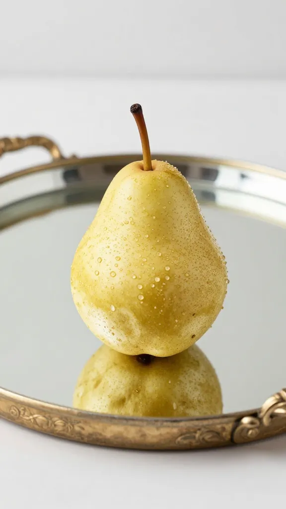 pear-cut solitaire on art deco mirrored tray