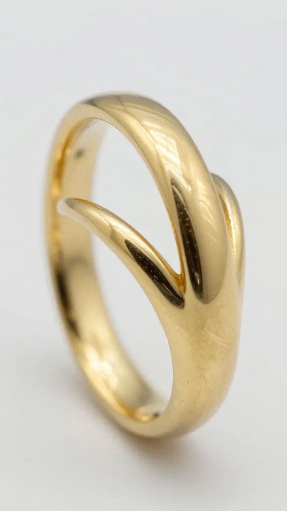 closeup V-shaped guard band with milgrain, yellow gold