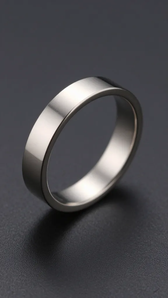 slim plain knife-edge stacking band, polished platinum