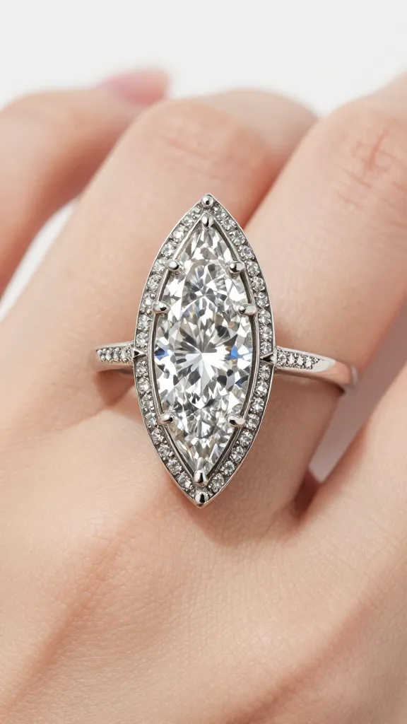vintage marquise diamond ring with milgrain detailing