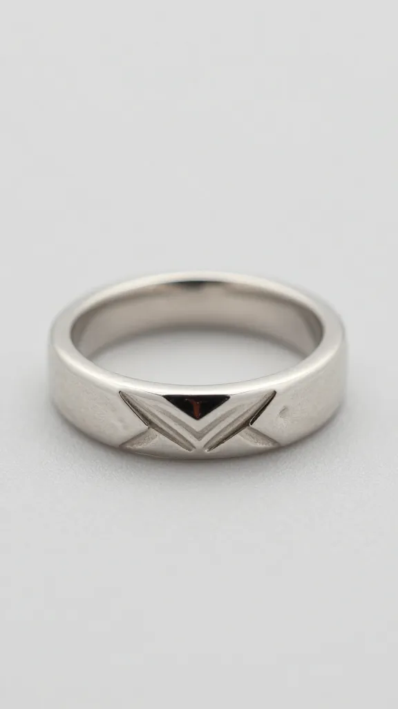 marquise ring with negative-space chevron band