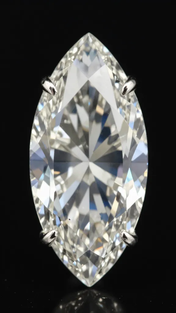 closeup north-south marquise diamond with chevron guard band