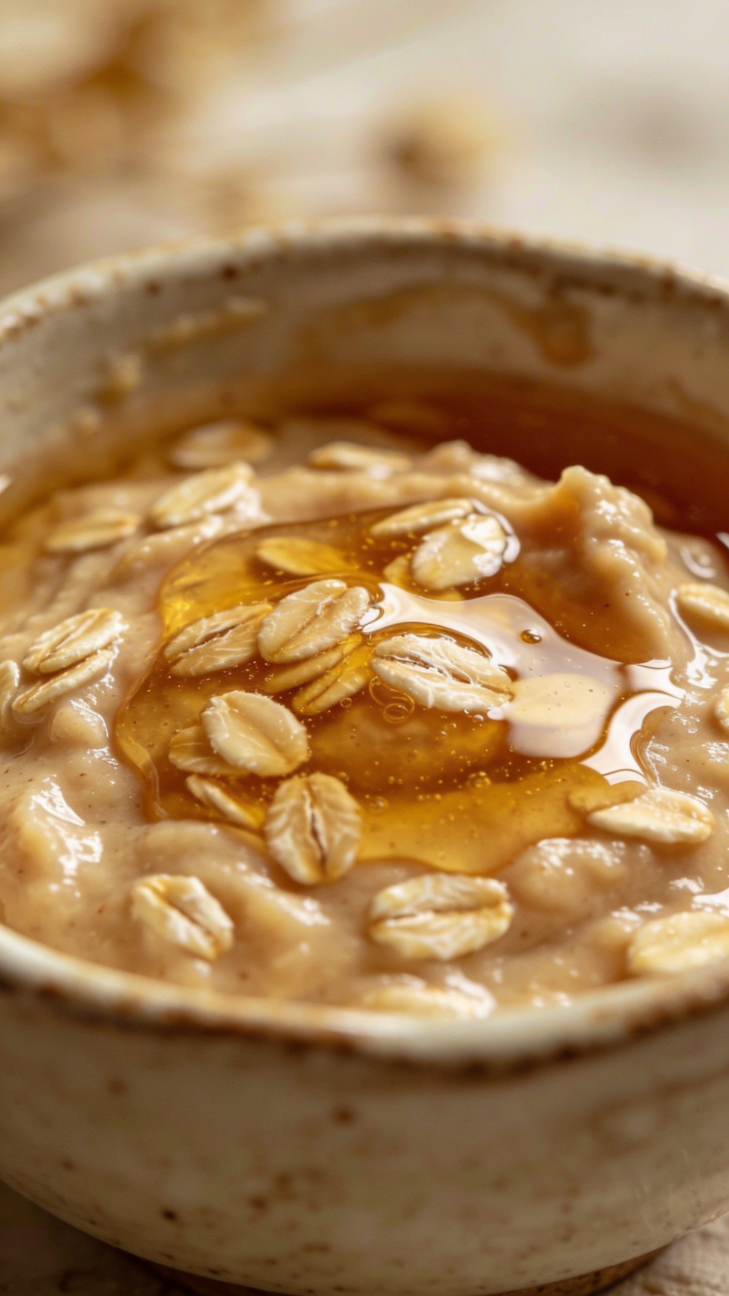 closeup bowl of honey-oat DIY face mask mixture