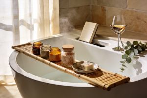 Aesthetic Bath Tray Setup Ideas for Scrubs, Salts, and Soaps That Wow