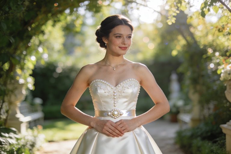 12 Timeless Wedding Dress Designs Featuring Pearl Detail: Elegant Pearls