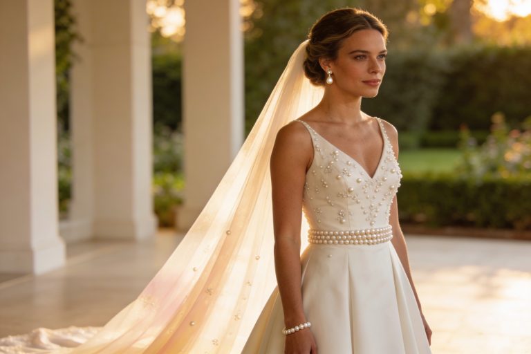 14 Wedding Gowns with Pearls That Look Effortlessly Elegant: Timeless Glam