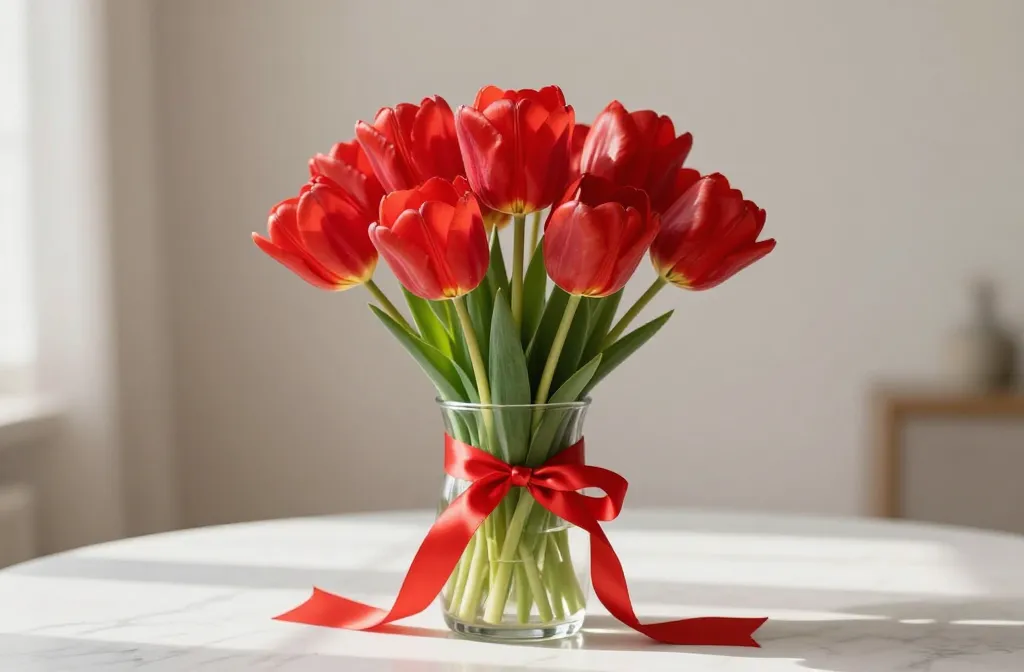 14 Red Tulips Bouquet Ideas That Feel Bold and Timeless: Bold & Timeless Blooms