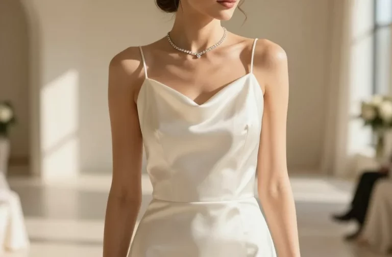 Effortless Glam: Wedding Dress Satin Simple Moments