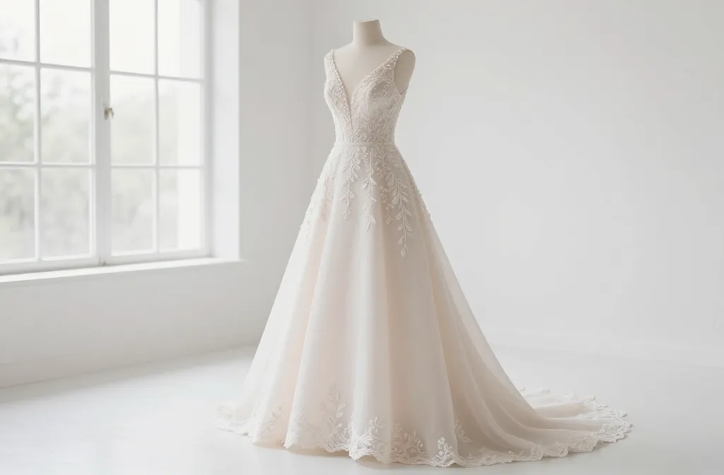Simple Wedding Dress with Small Detail: Understated Elegance