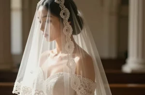 Wedding Veil with Virgin Mary: Subtle Grace for Your Day