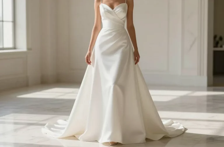 Plain White Satin Wedding Dress: Timeless Glam in One Gown