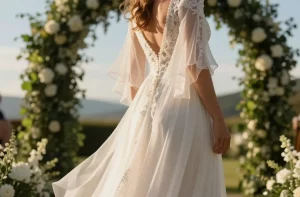 Summer Wedding Dress with Sleeves: Airy, Chic, Cool Vibes