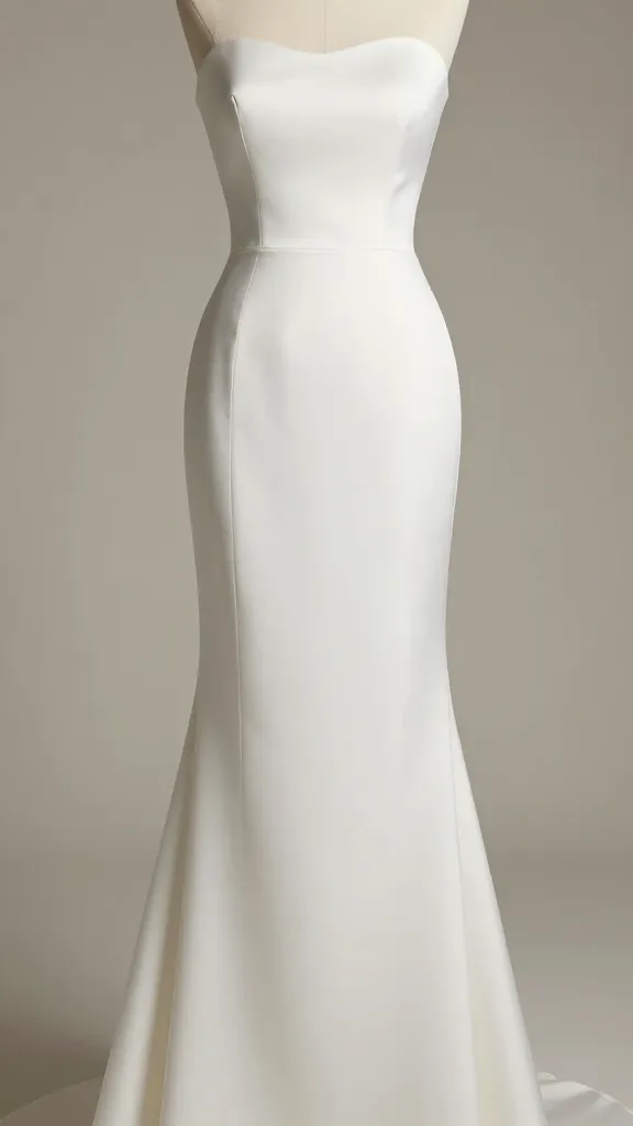 A studio shot focusing on the gown’s waist and hip curve, showing how the silhouette flatters different body types, with a neutral backdrop and gentle shadows.