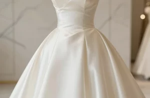 Ivory Satin Wedding Dress: Timeless Glow in Satin