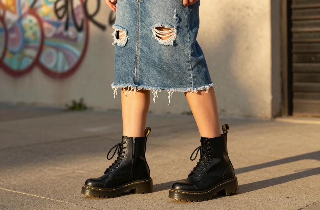8 Denim Skirt and Doc Martens Outfits You'Ll Want to Copy Immediately: Must-See Looks