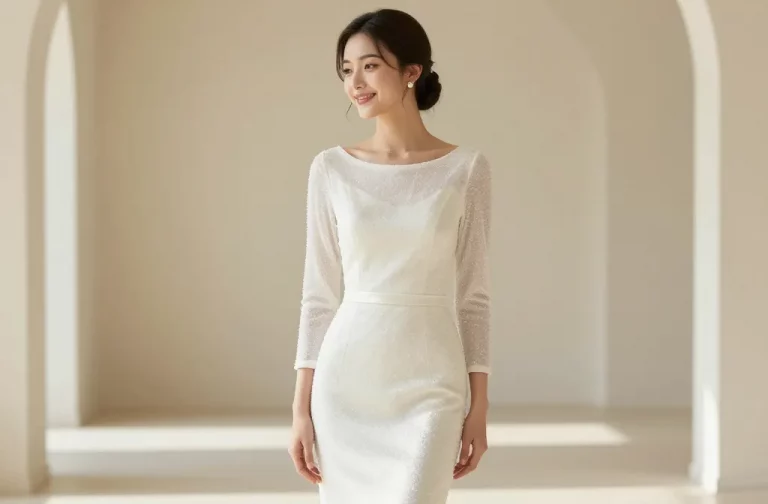 Wedding Dresses with Sleeves for a Graceful Simple Style: Effortless Glam