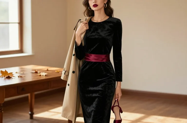 12 Thanksgiving Outfit Ideas with Black Dresses and Autumn Accessories: Chic Looks
