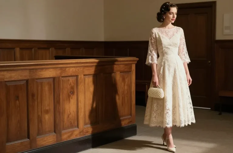 12 Tea-Length Courthouse Wedding Dresses for a Retro Bridal Look: Vintage Vibes